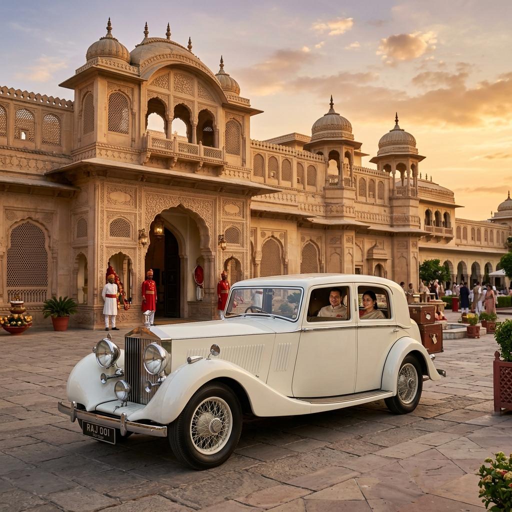 Luxury classic vintage car fleet for royal heritage travel